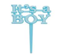Unique Party 13661 - Plastic Blue It's a Boy Baby Shower Cupcake Toppers, Pack of 8