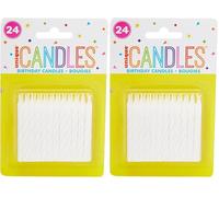 Unique Party 1905WC - Striped White Birthday Candles, Pack of 48,6 Centimeters