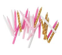 Unique Party 19972 - Pink, White & Gold Spiral Birthday Candles, Pack of 24,6 centimeters