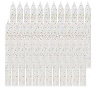 Unique Party 19974-White & Glitter Spiral Birthday Candles, Pack of 24, White,6 centimeters