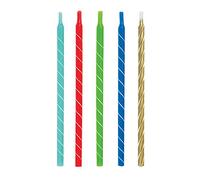 Unique Party 19985-5" Bright Spiral Birthday Candles, Pack of 12