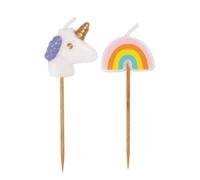 Unique Party 19988 - Unicorn & Rainbow Pick Birthday Candles, Pack of 6,7.5 centimeters