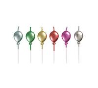 Unique Party 19991 - Metallic Balloon Pick Birthday Candles, Pack of 6