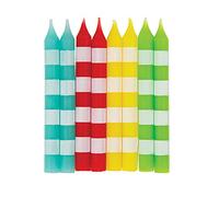 Unique Party 19994 - Striped Birthday Candles, Assorted Pack of 8