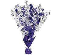 Unique Party 21403 - Glitz Purple and Silver 100th Birthday Balloon Weight Centrepiece