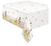 Unique Party 24813 - Plastic Tablecloth - 2.13 m x 1.37 m - Watercolour Pastel Easter Party