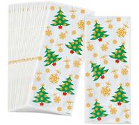 Unique Party 26507 - Cellophane Golden Tree Christmas Party Bags, Pack of 20