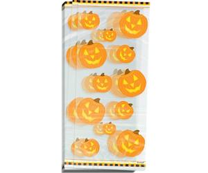 Unique Party 27955 - Cellophane Pumpkin Glow Halloween Party Bags, Pack of 20