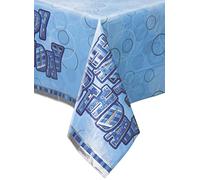 Unique Party 28453 - Glitz Blue Birthday Plastic Tablecloth, 7ft x 4.5ft