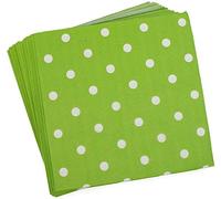 Unique Party 30423 - 6.5" Lime Green Polka Dot Paper Napkins, Pack of 16