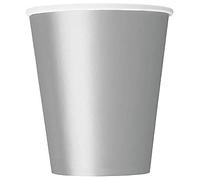 Unique Party 33446 - 9oz Silver Paper Cups, Pack of 14