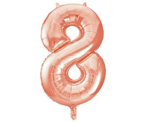 Unique Party 34 Inch Rose Gold Supershape Number Foil Balloon Rose Gold (7)
