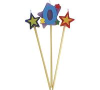Unique Party 34040 - Number 0 Star Birthday Candles Set of 3