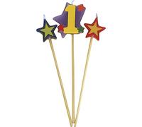 Unique Party 34041 - Number 1 Star Birthday Candles Set of 3