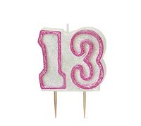 Unique Party 34393 - Glitz Pink 13th Birthday Candle