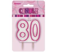 Unique Party 34394 - Glitz Pink 80th Birthday Candle