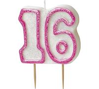 Unique Party 34400 - Glitz Pink 16th Birthday Candle