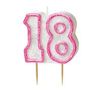 Unique Party 34401 - Glitz Pink 18th Birthday Candle