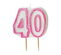 Unique Party 34404 - Glitz Pink 40th Birthday Candle