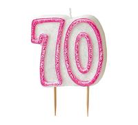 Unique Party 34408 - Glitz Pink 70th Birthday Candle