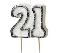 Unique Party 34422 - Glitz Black 21st Birthday Candle