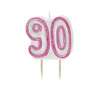 Unique Party 34434 - Glitz Pink 90th Birthday Candle