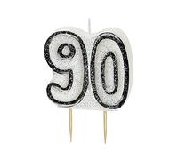Unique Party 34438 - Glitz Black 90th Birthday Candle