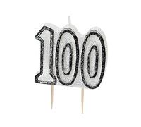 Unique Party 34439 - Glitz Black 100th Birthday Candle
