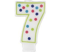 Unique Party 37307 - Polka Dot Number 7 Birthday Candle