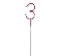 Unique Party 37393 - Glitz Pink Number 3 Sparkler Candle