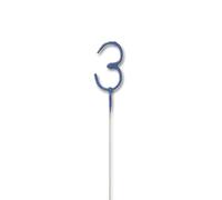 Unique Party 37403 - Glitz Blue Number 3 Sparkler Candle