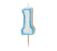 Unique Party 37921 - Glitz Blue Number 1 Candle