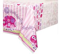 Unique Party 40393 - Plastic Pink Ladybird 1st Birthday Tablecloth, 7ft x 4.5ft