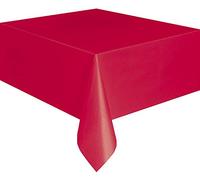 Unique Party 4070520 Plastic Disposable Party Tablecloth, Red