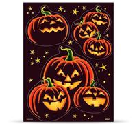 Unique Party 40777 - Pumpkin Grin Halloween Window Clings Sheet