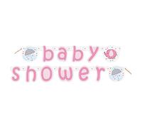 Unique Party 41669 - 5ft Pink Elephant Baby Shower Banner