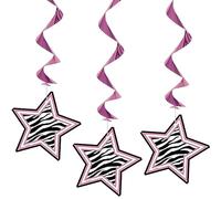 Unique Party 45673 - Zebra Print Hanging Decorations, Pack of 3