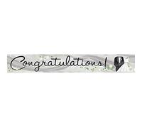Unique Party 45747 - 12ft Foil Congratulations Silver Wedding Banner