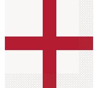 Unique Party 47772 - St George's Cross England Napkins, Pack of 16