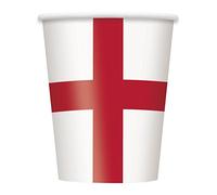 Unique Party 47776 - 9oz St George's Cross England Paper Cups, Pack of 8