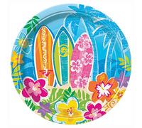 Unique Party 48254 - 17.1 cm Hawaiian Beach Party Plates, Pack of 8