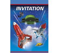 Unique Party 48934 CiTV Foldover Invitations | Paper | Thunderbirds | 8 Pcs, Blue
