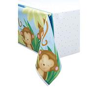 Unique Party 49743 - Plastic Boy Monkey Baby Shower Tablecloth, 7ft x 4.5ft