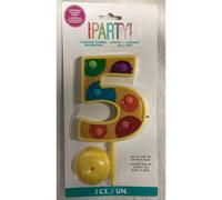 Unique Party 5 Birthday Plastic Flashing Cake Topper Yellow (One Size)