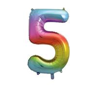 Unique Party 5 Glitz Number Balloon Rainbow (One Size)