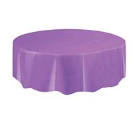 Unique Party 50018 - Round Purple Plastic Tablecloth, 7ft
