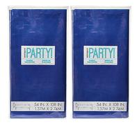 Unique Party 50394 - Navy Blue Plastic Tablecloth, 9ft x 4.5ft (Pack of 2)
