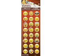 Unique Party 50580 - Emoji Faces Puffy Stickers, Pack of 24