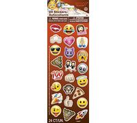 Unique Party 50581 - Emoji Puffy Stickers, Pack of 24
