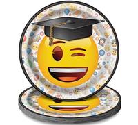 Unique Party 50874 - 18cm Emoji Graduation Party Plates, Pack of 8